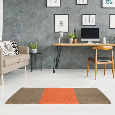 Tapis doré/orange tissé à plat San Francisco