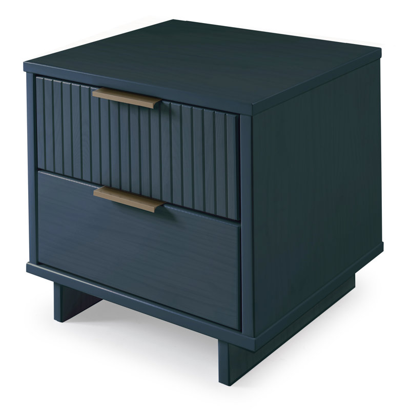 Laureli 18.11'' W Solid Wood Nightstand, Set of 1, Midnight Blue