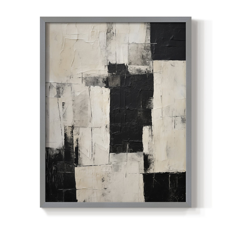 ABSTRACT Series CCCCLIX - Impression encadrée de qualité supérieure - Prêt à être accroché - Aucun clou requis, Encadré gris