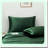 SilkySoft Queen Pillowcase Set - Hair-Smooth Pillow Cases, Wrinkle & Fade Resistant Covers, Ultra Soft Dark Green Envelope Closure (Pack of 2)