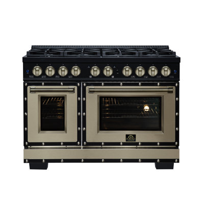 Valente 48" Dual Fuel range in Black