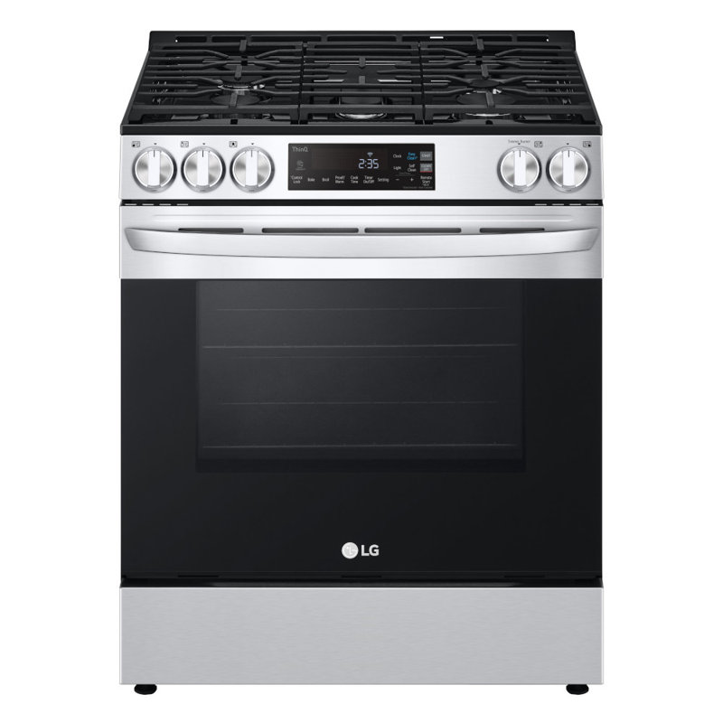 LG 5.8 cu. ft. Gas Single OvenSlide-in Range, EasyClean® plus Self Clean, ThinQ, Printproof, Stainless Steel