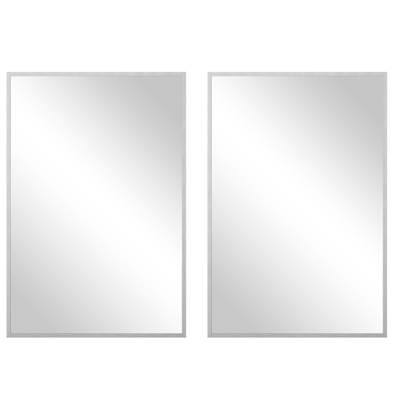 Emma 24"W 36H Bathroom Wall Mirror, Silver