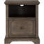 Rustique, transitionnel, bureau, classeur, finition chêne foncé, tiroir, tablette, mouvement de bureau facile, rangement quotidien