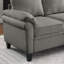 Canapé d'angle en L de 265 cm (104,41 pouces), lin gris foncé, bois brun, 6 places, rangement, rembourrage en mousse double couche, dossier divisé, style contemporain profond.
