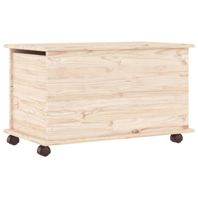 Markies Storage Chest with Wheels ALTA 73x39.5x43 cm Solid Wood Pine