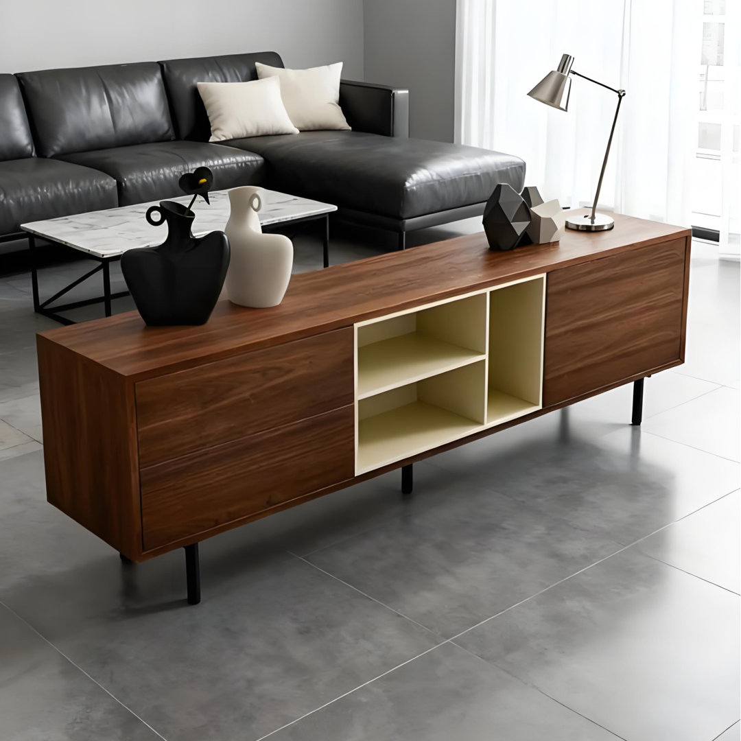 Vero Walnut & Cream Wooden TV Cabinet