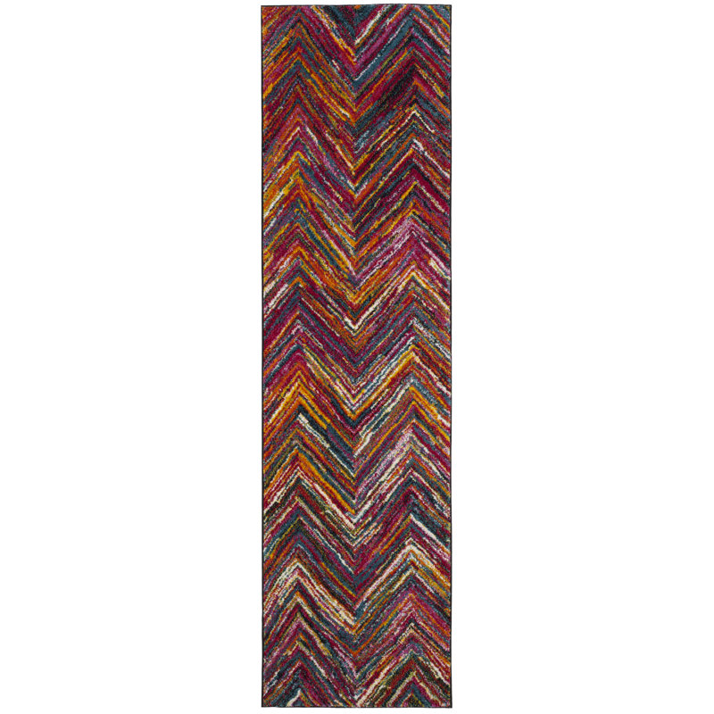 Tapis à chevrons Miley Performance, Tapis de couloir 2 pi 3 po x 8 pi