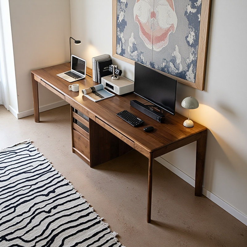 Bureau de style nordique minimaliste, H 29,92 po x l 86,61 po x P 27,56 po