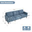 Canapé 91,73 po à accoudoirs carrés en chenille bleu clair-2004715118