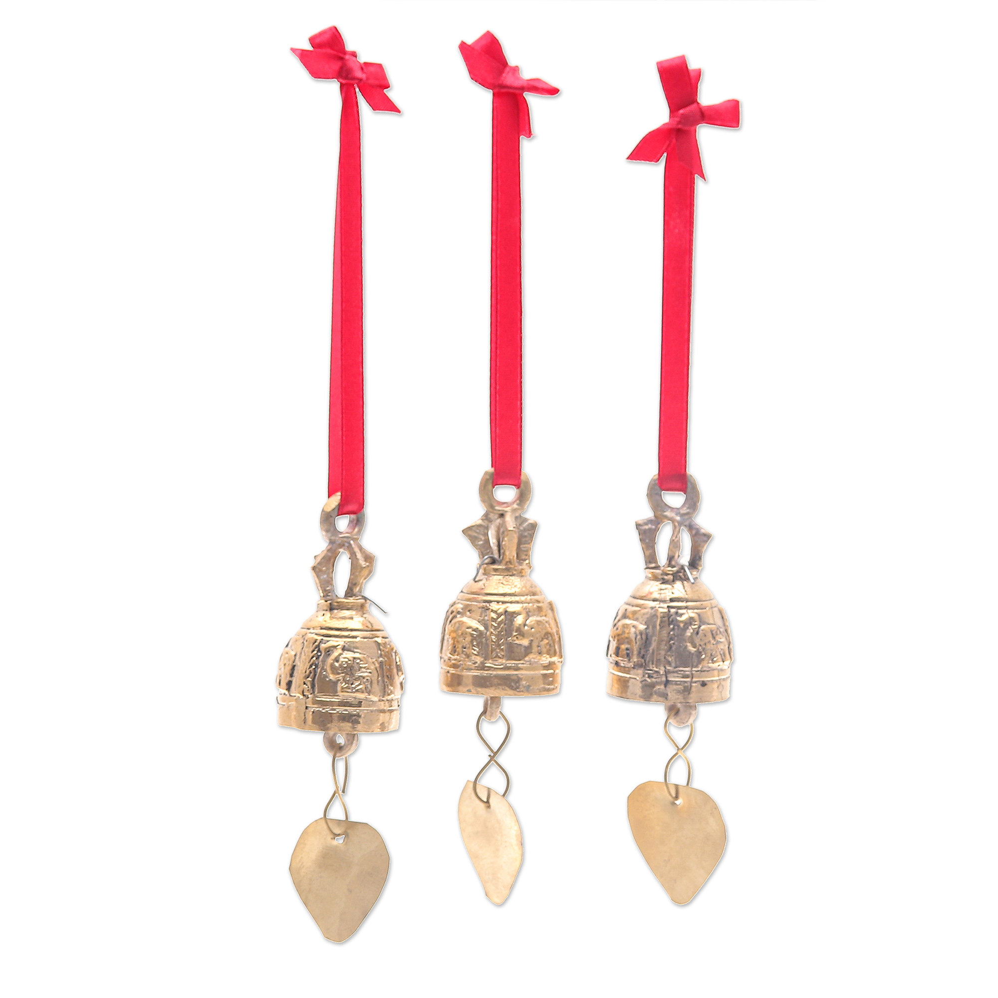 The Holiday Aisle® Handmade Elephant Chant Brass Ornaments (Set Of 3