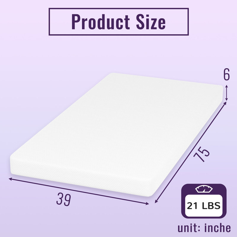 Manhattan Memory Foam Mattress, Twin, 6"
