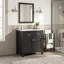 Meuble-lavabo 30 po avec lavabo en céramique, armoire de salle de bain simple noire moderne avec 2 portes et une tablette, portes à fermeture douce