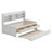Wooden Captain Daybed With Trundle,3 Drawersand Built-In Bookshelves-1936750810-1936750811
