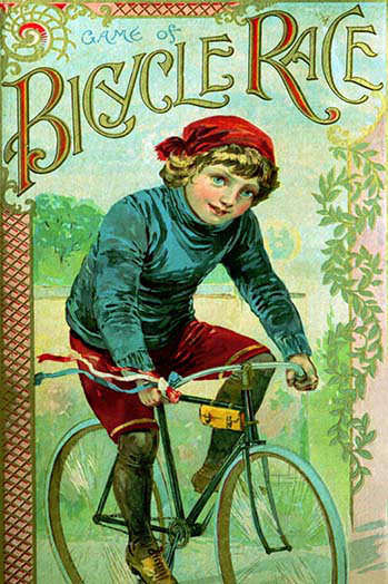 « game of bicycle course », affiche rétro, H 30 po x l 20 po x P 1,5 po