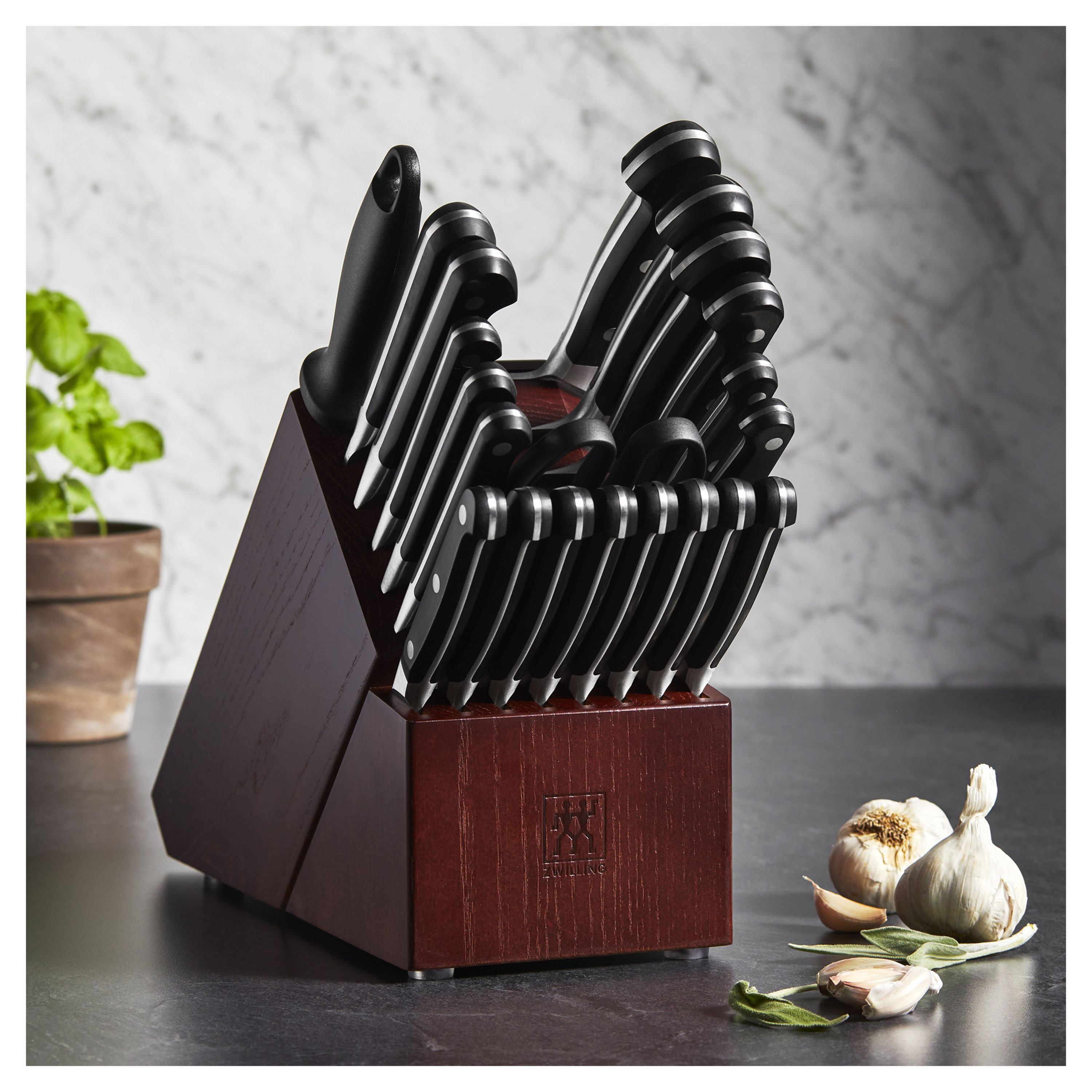 ZWILLING J.A. Henckels Pro 22 Piece Knife Block Set with Forged Steak Knives