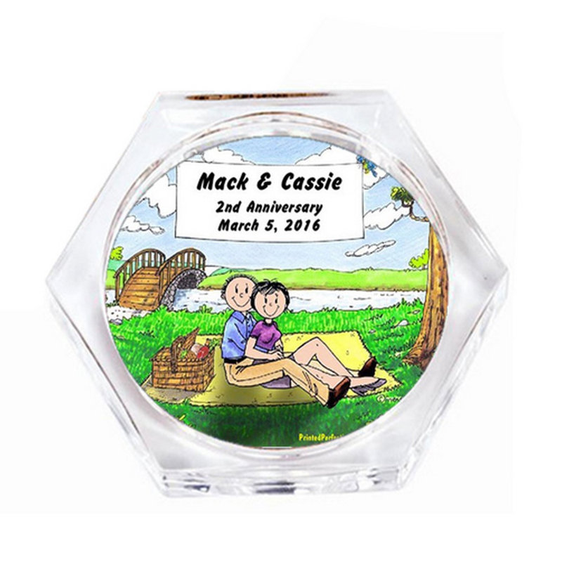 Ensemble de sous-verres personnalisables Lovers in the Park (4 sous-verres), Oui