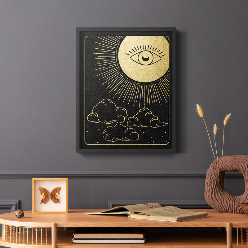 Celestial Eye Framed Print - Solid Wood, Black, 10" H x 8" W