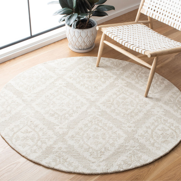Salerna Micro-Loop Hand Tufted Wool Damask Rug