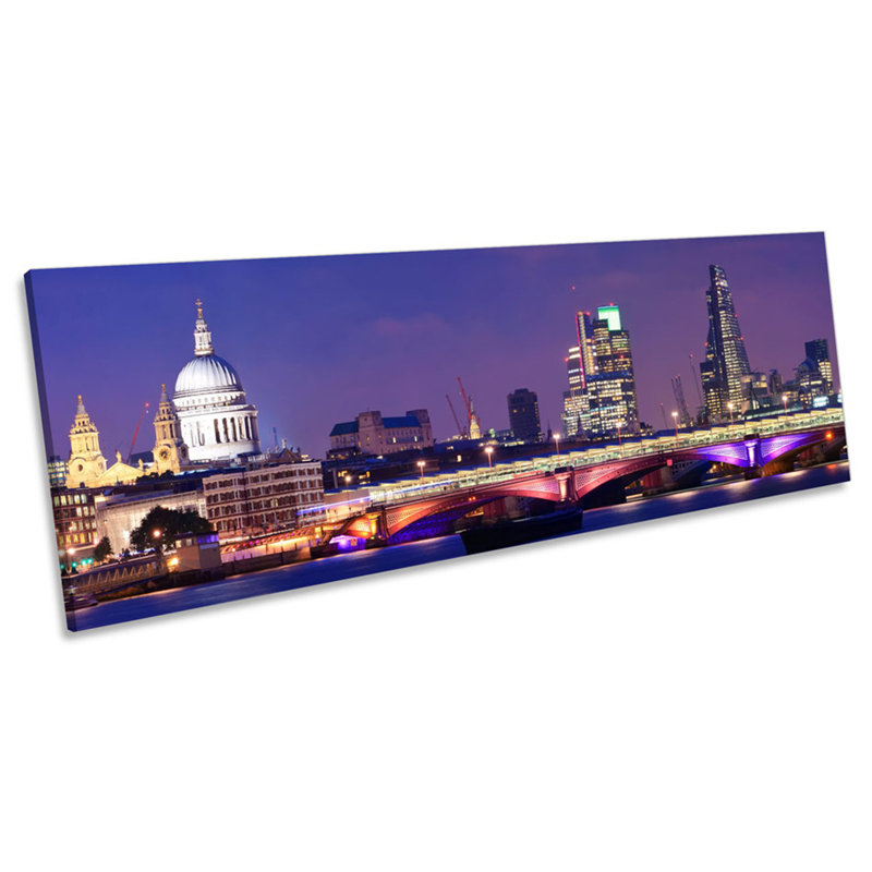 City Of London Skyline - Wrapped Canvas Panoramic Print, 60.96cm H x 182.88cm W x 4cm D