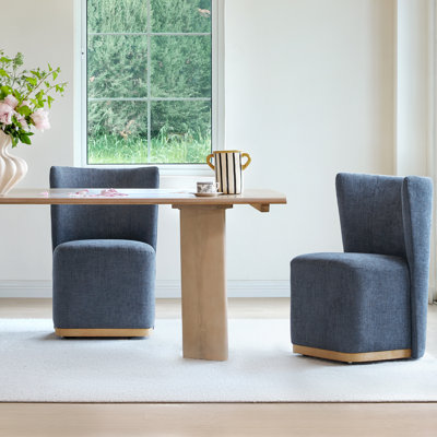  Chaises de salle à manger rembourrées à roulettes Geelt