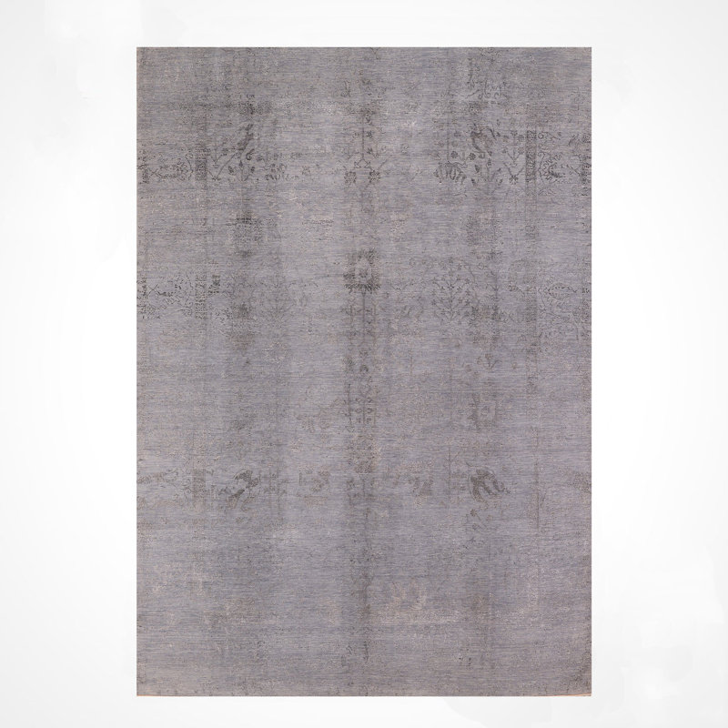 Tapis gris en laine noué à la main Original Original
