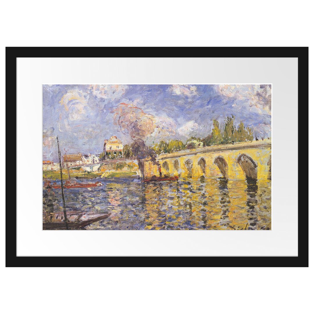 Gerahmter Kunstdruck River Steamboat and Bridge von Alfred Sisley