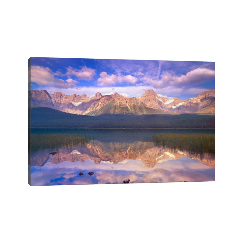 Mount Chephren Reflected In Waterfowl Lake, Banff National Park, Alberta, Canada by Tim Fitzharris - Wrapped Canvas Print