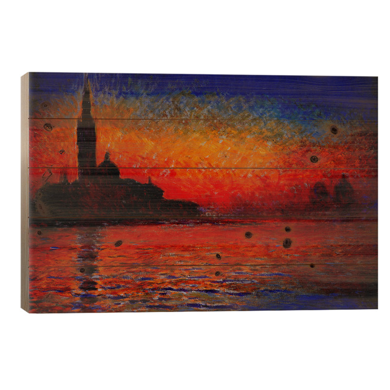 Coucher de soleil à Venise par Claude Monet - impression d'art graphique, H 18 po x l 26 po x P 1,5 po