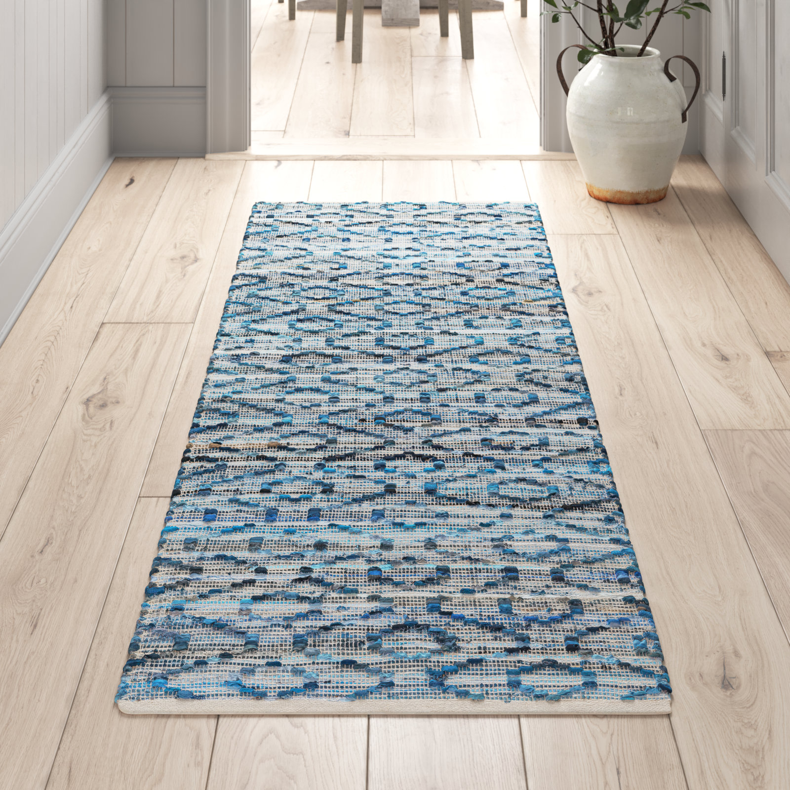 Denyer Hand-Woven Geometric Rug, Runner 2'6" x 8'