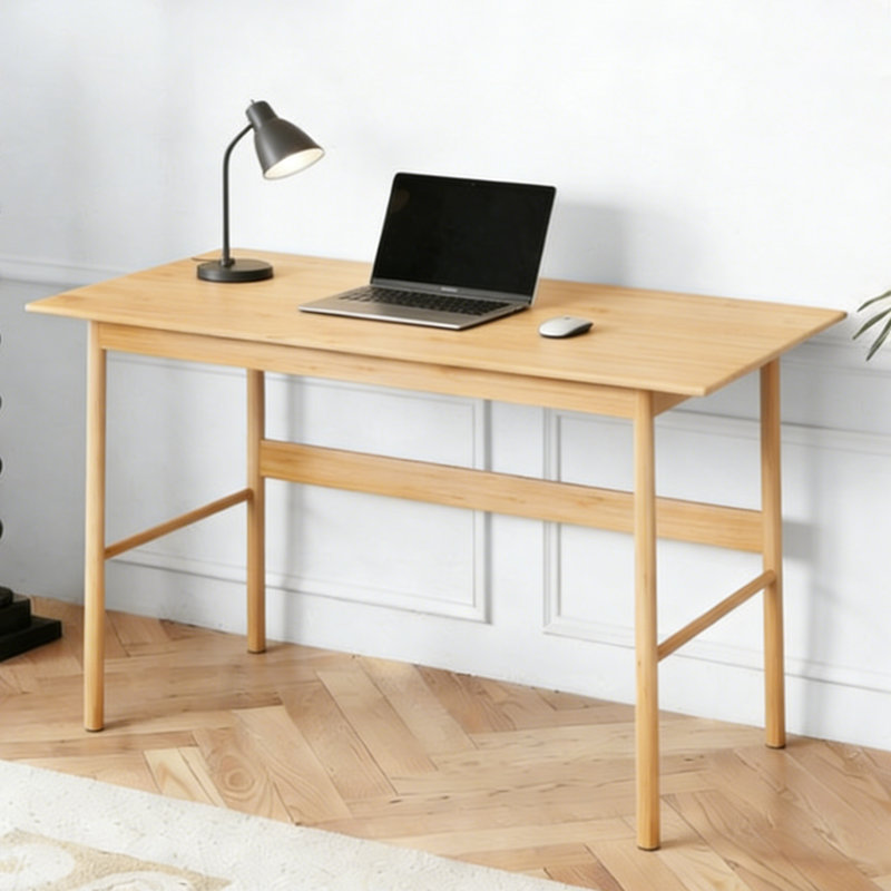 Drasay Natural Bamboo Writing Desk for Home Office, Bedroom or Small Spaces 