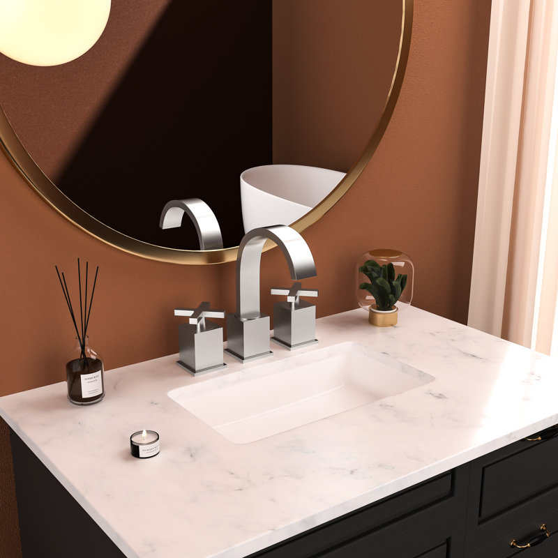 2 Handle Lavatory Faucet In Brushed Nickel - Solid Brass And Stainless Steel Build, With Pop Up Drain Water Supply Lines For A Functional Sink Bathroom Matte Black Construction Steel, Drain, Chic