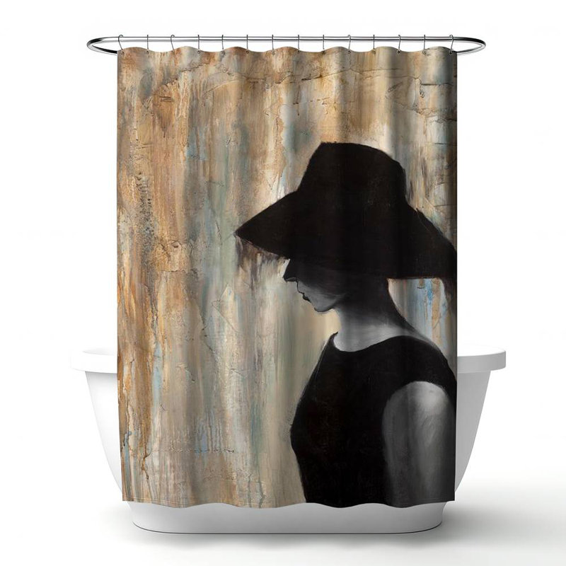 Shower Curtain FI18 – Polyester Shower Curtain, Dye Sublimation Print, 71" W × 74" L