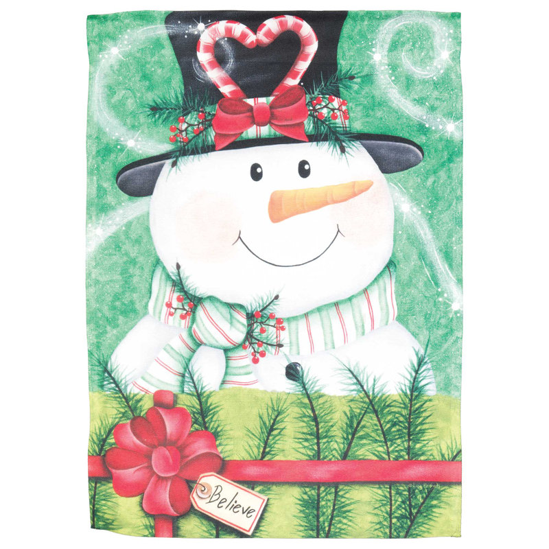 Drapeau en polyester Snowman Believe, 44 x 30