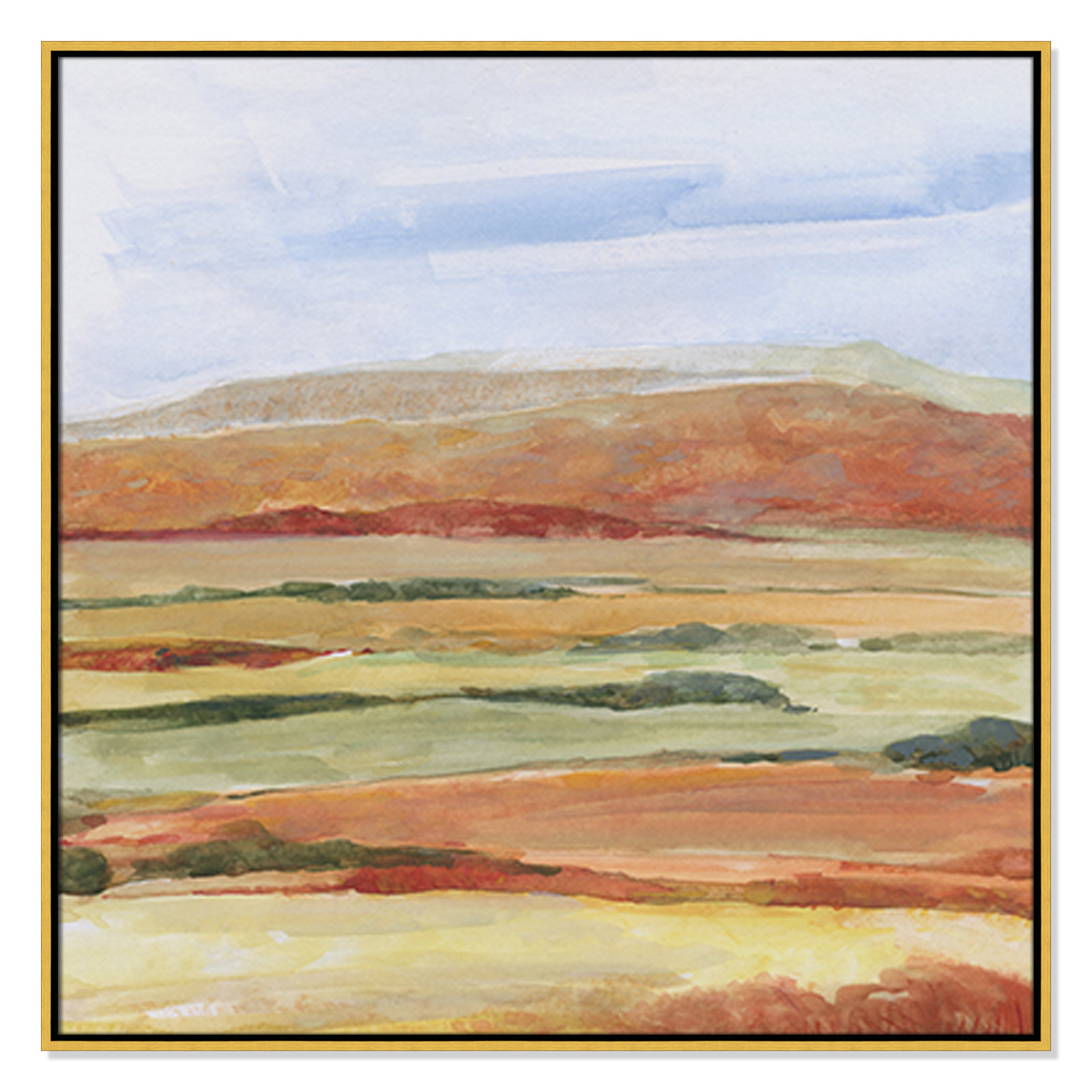Damali "Sedona Magic" Print by Sally Swatland, 37.5" H x 37.5" W x 2" D, Gold