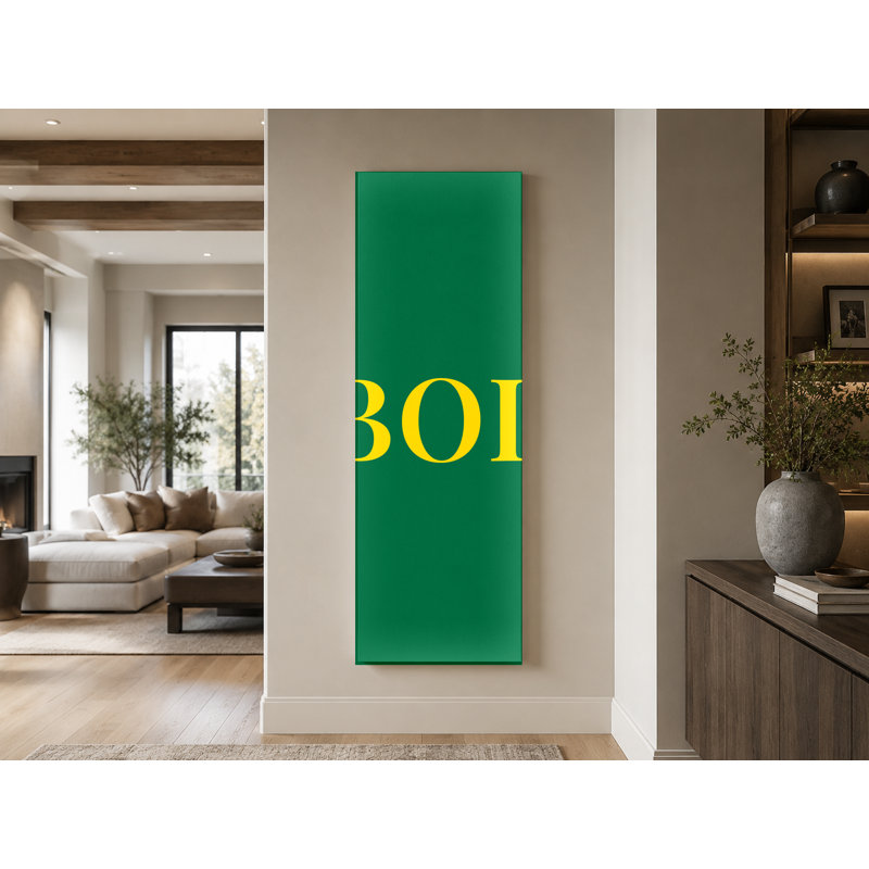 Drapeau mondial de la Bolivie, monogramme diamant de luxe — Rouge, vert, jaune — Grande toile murale, H 60 po x l 20 po