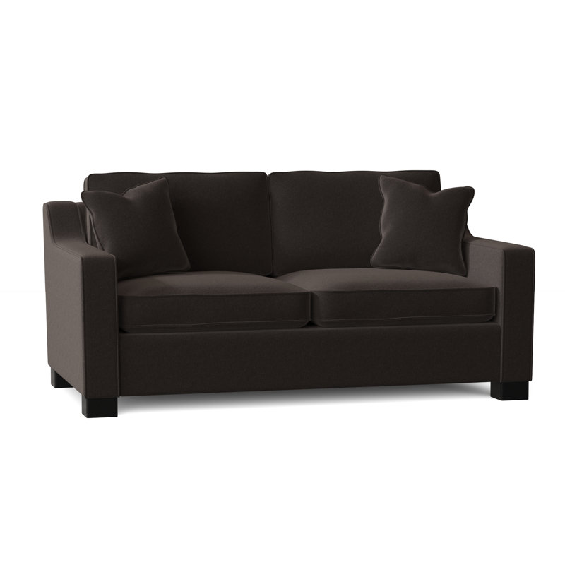 Aceyon Upholstered 71'' Sleeper Sofa, Espresso, Palance Steel