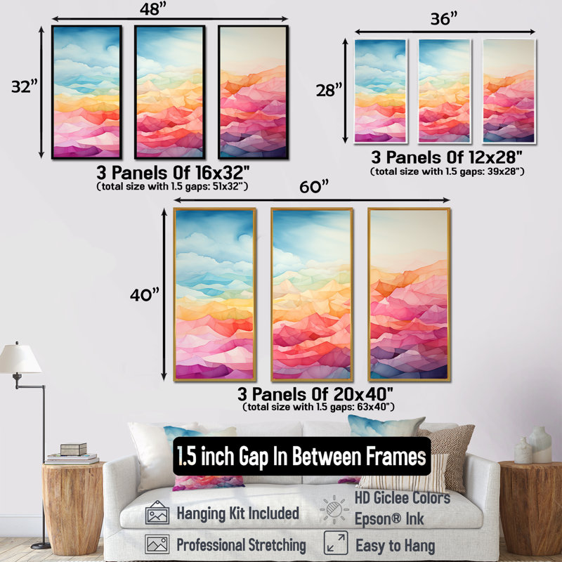 Ensemble de salon Aurora Borealis, Gold Floater Framed, H 28 po x l 36 po x P 1 po
