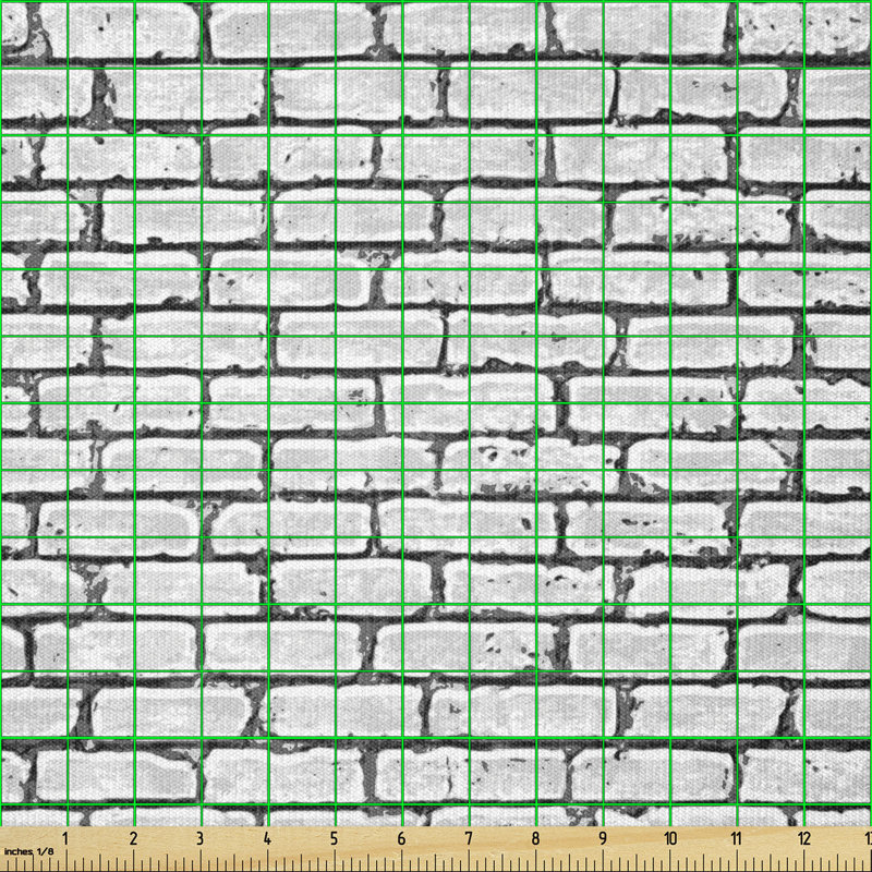 Destanee Grunge Brick Wall Background Urban Architecture Building Multi-Purpose Fabric