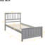 Lit plateforme simple confortable en bois gris gris, avec une silhouette classique