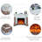 Beige Solid Wood Electric Fireplace
