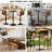 23.6'' Wide Round Adjustable Height Bar Table Bistro Table with Pedestal Base for Kitchen Island, Home Bar