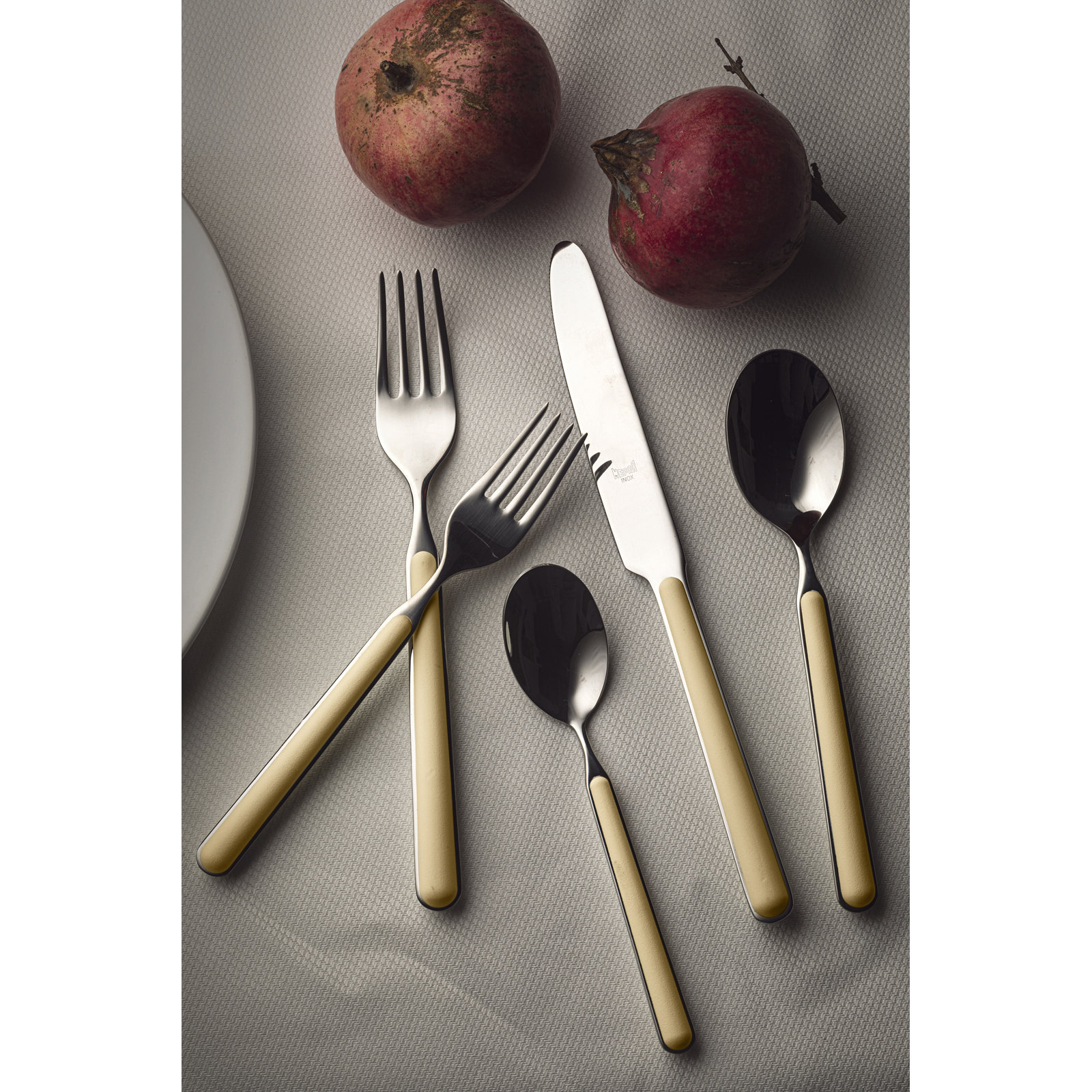 MEPRA Fantasia Stainless Steel Flatware Set (5 Pieces), Vanilla