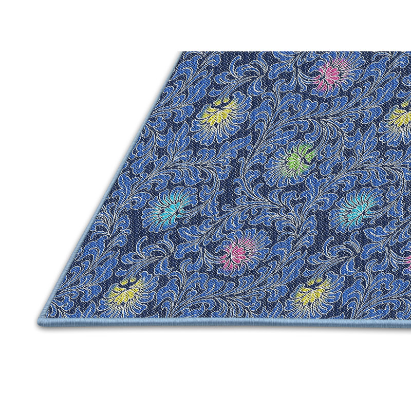 Tapis floral bleu, Rectangle 3 pi x 5 pi