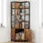 77.9" Tall Corner Bookshelf With 5-tier Open Display Shelves,  L-shaped Bookcase With Closed Storage Cabinet, Adjustable Foot, Anti-tip Device For Living Room, Office, Study
