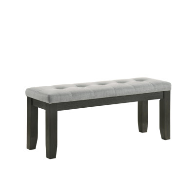 Banc Adamski avec siège et pieds fuselés en bois, revêtement rectangulaire, solide, brun cerise