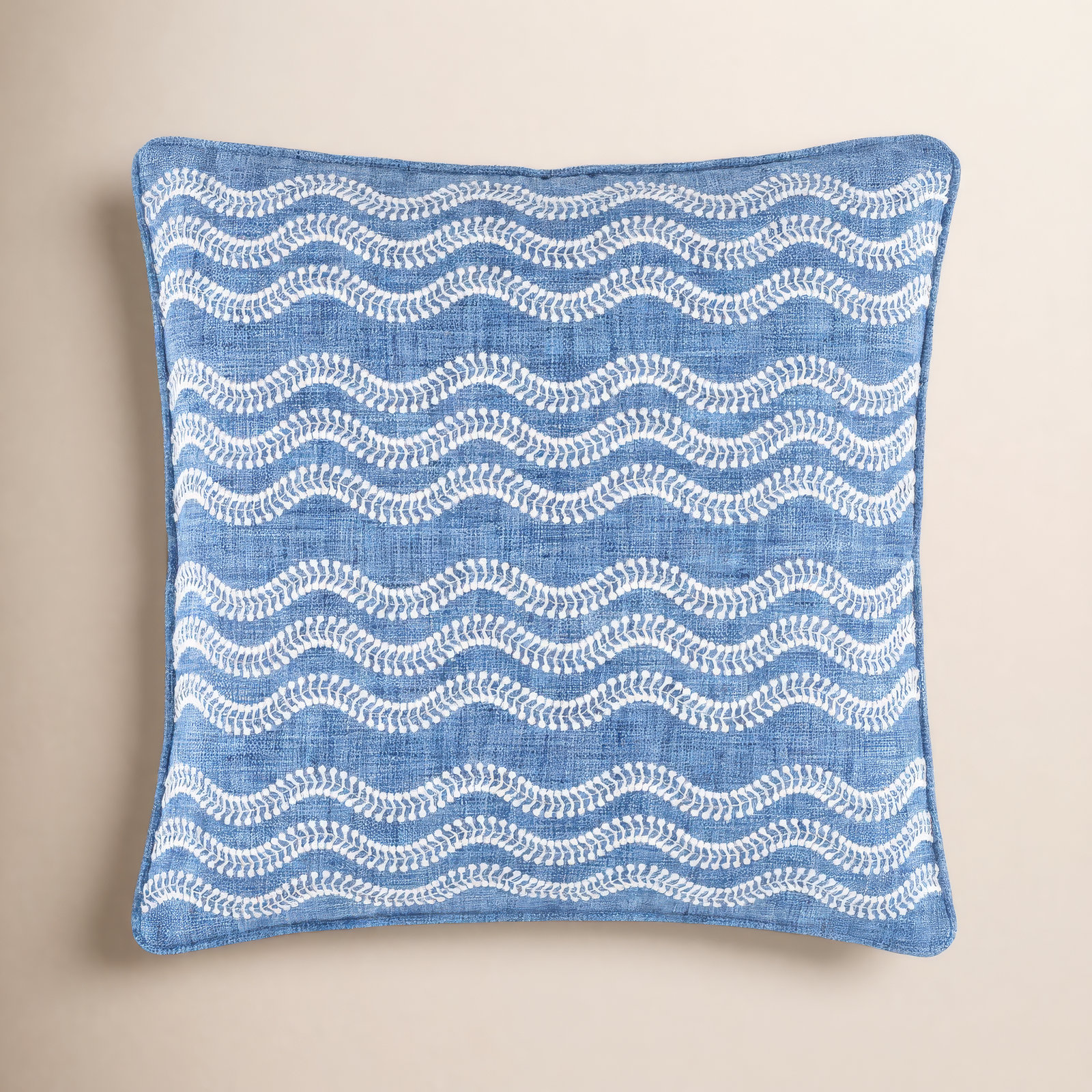 Scout Embroidered Indoor/Outdoor Pillow Cover, Blue