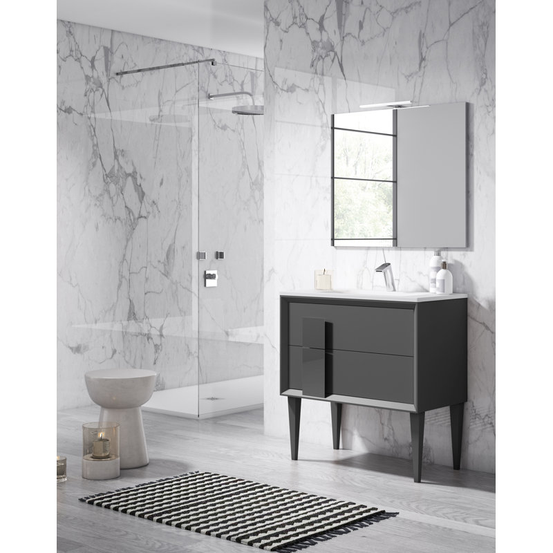 Ensemble de meuble-lavabo simple 24 po Zak, Gris