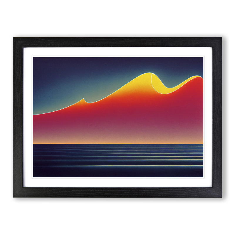 XH1022-6150X Modern Ocean - Single Picture Frame Print, 46cm H x 64cm W x 2cm D, Black