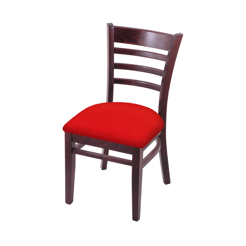 18'' H Upholstered Beech Side Chair, Dark Cherry, Canter Red
